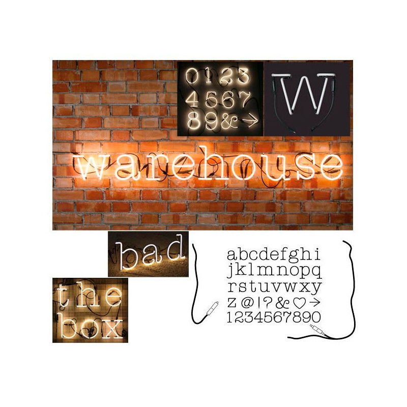 NEON FONT ART VOCALES