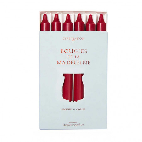 Burgundy Madeleine Taper Candle Box Of 6 | Trudon