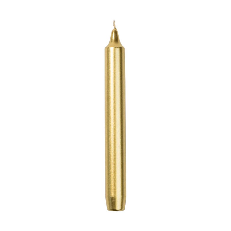GOLD MADELEINE TAPER CANDLE (BOX OF 6) FESTIVE
