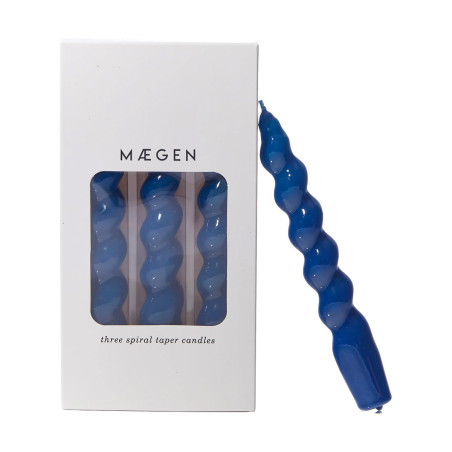 Navy Spiral Taper Candle | MAEGEN