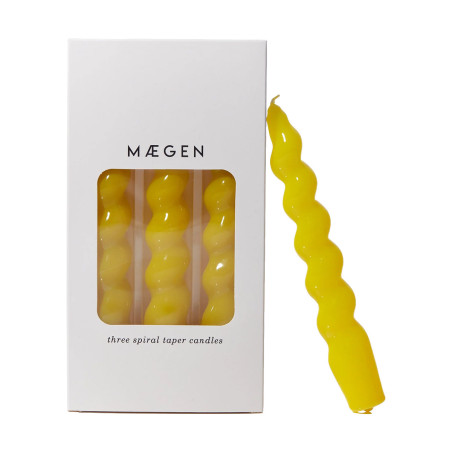Yellow Spiral Taper Candle | MAEGEN