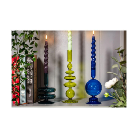 Ocean Teal Taper Holder Coloured Glass | MAEGEN