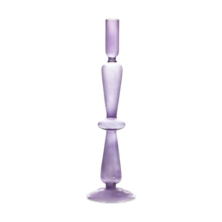LILAC TAPER HOLDER COLOURED GLASS